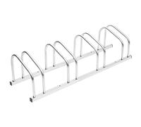 vidaXL Bike Rack - Galvanised Steel Floor Stand for 4 Bicycles with Secure Ground Anchoring - Silver