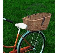vidaXL Bike Rear Basket with Cover 55x31x36 cm Natural Willow