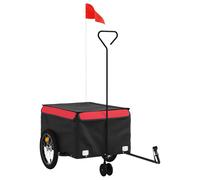 vidaXL Bike Trailer Bicycle Cargo Trailer Bike Cart Black and Red 45 kg Iron