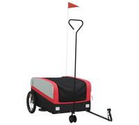vidaXL Bike Trailer Bicycle Cargo Trailer Bike Cart Black and Red 45 kg Iron