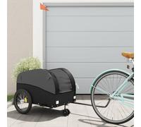 vidaXL Bike Trailer/Cargo Cart/Bicycle Buggy - Black Iron Tow Trailer, 45 kg Capacity, Oxford Fabric, 126x63x63 cm