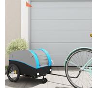 vidaXL Bike Trailer Black and Blue 30 kg Iron