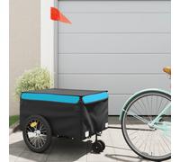 vidaXL Bike Trailer Black and Blue 45 kg Iron