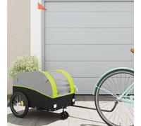 vidaXL Bike Trailer Black and Green 30 kg Iron