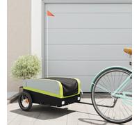 vidaXL Bike Trailer Black and Green 30 kg Iron