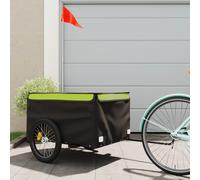 vidaXL Bike Trailer Black and Green 45 kg Iron