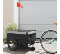 Bike Cargo Trailer Bike Carriage Bicycle Wagon Trailer with Flag Iron vidaXL