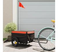 Bike Cargo Trailer Bike Carriage Bicycle Wagon Trailer with Flag Iron vidaXL
