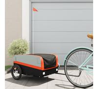 vidaXL Bike Trailer Bike Wagon Bicycle Trailer Black and Orange 45 kg Iron