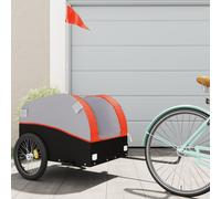 vidaXL Bike Trailer Black and Orange 45 kg Iron