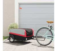 vidaXL Bike Trailer Black and Red 45 kg Iron