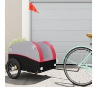 (red, 126 x 63 x 63 cm) vidaXL Bike Cargo Trailer Bike Cart Bicycle Cargo Trailer Bike Wagon Iron