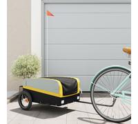 vidaXL Bike Trailer Black and Yellow 30 kg Iron
