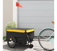 vidaXL Bike Trailer Black and Yellow 45 kg Iron