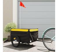 Bike Cargo Trailer Bike Carriage Bicycle Wagon Trailer with Flag Iron vidaXL