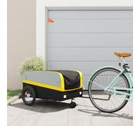 vidaXL Bike Trailer Black and Yellow 45 kg Iron