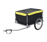 vidaXL Bike Trailer Black and Yellow 65 kg
