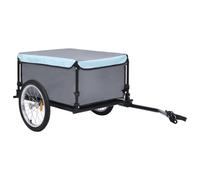 vidaXL Bike Trailer Cargo Bike Wagon Bicycle Trailer Black and Blue 65 kg