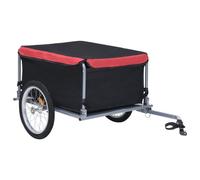 vidaXL Bike Trailer Cargo Bike Wagon Kids Bicycle Trailer Black and Red 65 kg