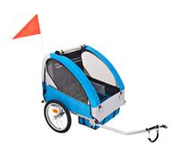 vidaXL Children's Bicycle Trailer Grey and Blue 30 kg