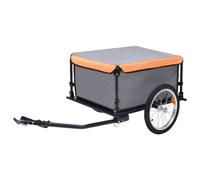 vidaXL Bike Trailer Grey and Orange 65 kg