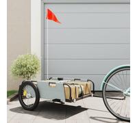 vidaXL Bike Trailer Grey Oxford Fabric and Iron