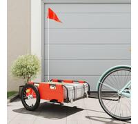 vidaXL Bike Trailer Orange Oxford Fabric and Iron