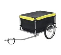 vidaXL Bike Trailer Black and Yellow 65 kg