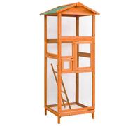 vidaXL Solid Firwood Bird Cage Wooden Bird House Aviary Small Animal Habitat