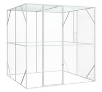 vidaXL Heavy Duty Galvanised Steel Bird Cage for Outdoor Use Spacious Enclosure with Net Ideal for Pet Birds Modern Style Extensive Dimensions
