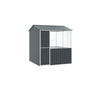 vidaXL Bird Cage Anthracite 215 x 209 x 230 cm Galvanised Steel, Garden and Terrace, Large Rectangular Aviary, Modern Durable Bird Cage, Spacious