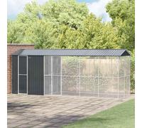 vidaXL Bird Cage Anthracite 645 x 208 x 247 cm Galvanised Steel