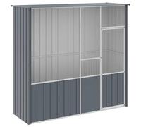 vidaXL Anthracite Aviary Bird Cage - Galvanised Steel Outdoor/Indoor Large Birdhouse for Parrots, Chickens - Spacious & Secure