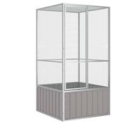 vidaXL Bird Cage Grey 111x107x211.5cm Galvanised Steel, Grey