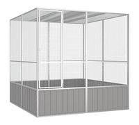 vidaXL Bird Cage Grey 214x217x211cm Galvanized Steel