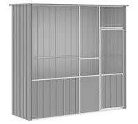 (grey, 215 x 78 x 200 cm) vidaXL Bird Cage Bird House Parrot Bird Aviary Parrot Cage Galvanised Steel