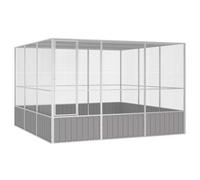 (grey, 302.5 x 324.5 x 211.5 cm) vidaXL Bird Cage Galvanised Steel Aviary House Anthracite/Grey Multi Sizes