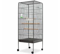 vidaXL Bird Cage House Stand Aviary Budgie Canary Parrot Cockatiel Steel Black v