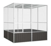 (anthracite, 213.5 x 217.5 x 211.5 cm) vidaXL Bird Cage Galvanised Steel Aviary House Anthracite/Grey Multi Sizes