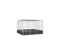 vidaXL Bird Cage Outdoor Bird Aviary All-in-one Large Parrot Cage for Budgie Pigeon Parrot Anthracite 302.5x324.5x211.5 cm Galvanised Steel