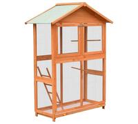 vidaXL Solid Pine & Fir Wood Bird Cage 125.5x59.5x164 cm Aviary House Habitat