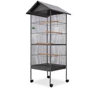 Vidaxl Bird Cage With Roof Black 66X66X155 Cm Steel
