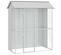 vidaXL Rectangular Metal Bird Cages Set of 3 for Indoor and Outdoor Use | Robust Construction Spacious Accommodations Pets Easy Assembly Grey Cages