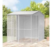 vidaXL Bird Cage with Storage Grey 215 x 310 x 247 cm Galvanised Steel