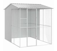 vidaXL Large Set of 3 Grey Bird Cages Durable Weatherproof Powder Coated Steel Enclosure for Pets Easy Maintenance Beautiful Modern Design Enclosure Spacious Metal Contemporary Birds