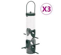 Vidaxl Bird Feeders 3 Pcs Dark Green 17X17X32 Cm Bird Feeders