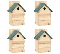 vidaXL 4x Firwood Bird Houses 23x19x33 cm Garden Wooden Nesting Habitat House