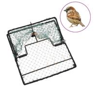 vidaXL Bird Trap Humane Live Hunting Cage Trap for Small Birds Green Steel