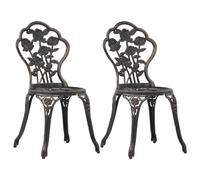 vidaXL Bistro Chairs 2 pcs Bronze Cast Aluminium