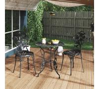 vidaXL Bistro Chairs 2 pcs Cast Aluminium Black
